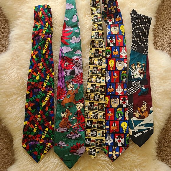 Collection of Five Crayons & Cartoon Fun Ties - Picture 1 of 9
